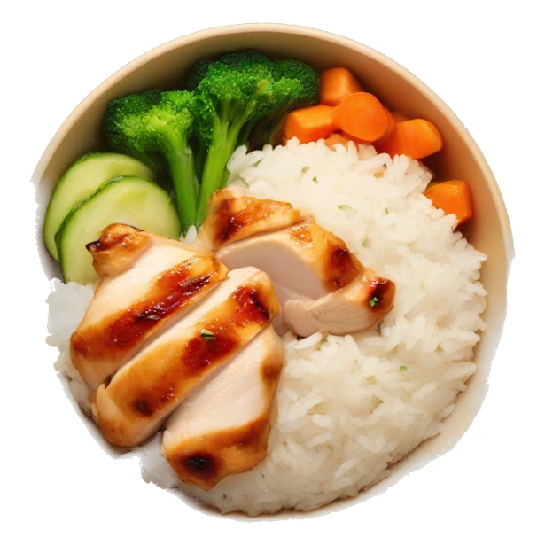 chicken breast and veggies with rice bowl sticker