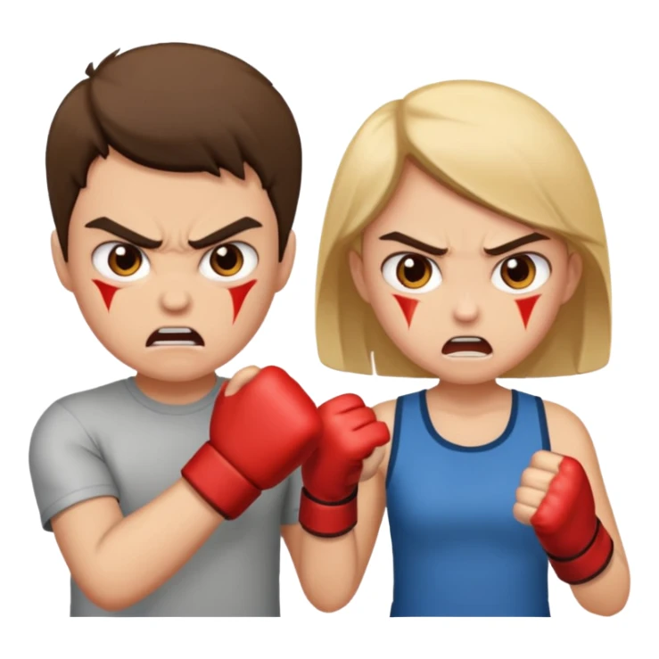Fight girl and boy  sticker