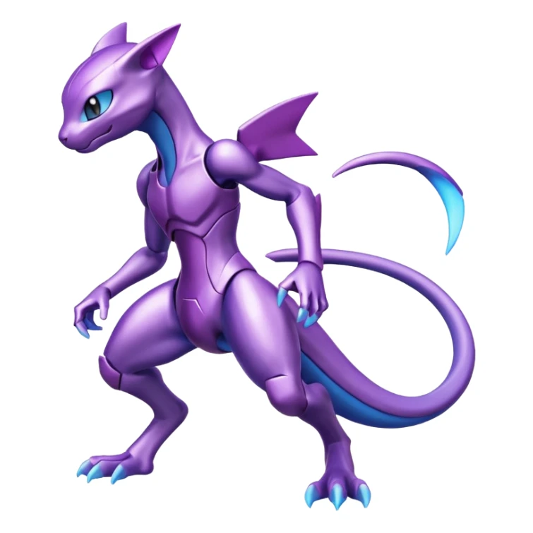 Shiny Anthropomorphic  Genesect-Mewtwo-Fakémon-hybrid-creature (full body)  sticker