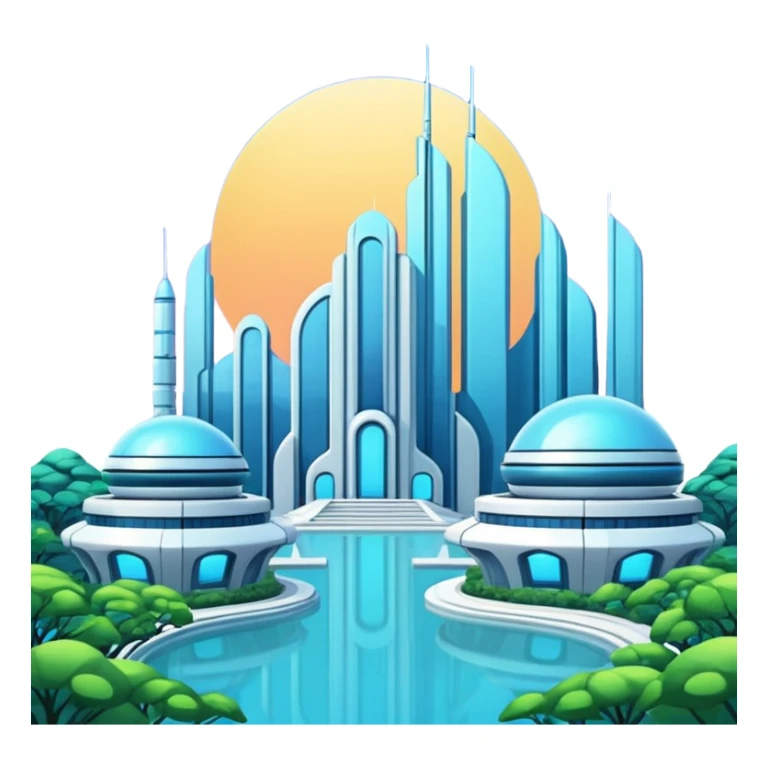 Utopian Futuristic Aesthetic Scenery Deco sticker