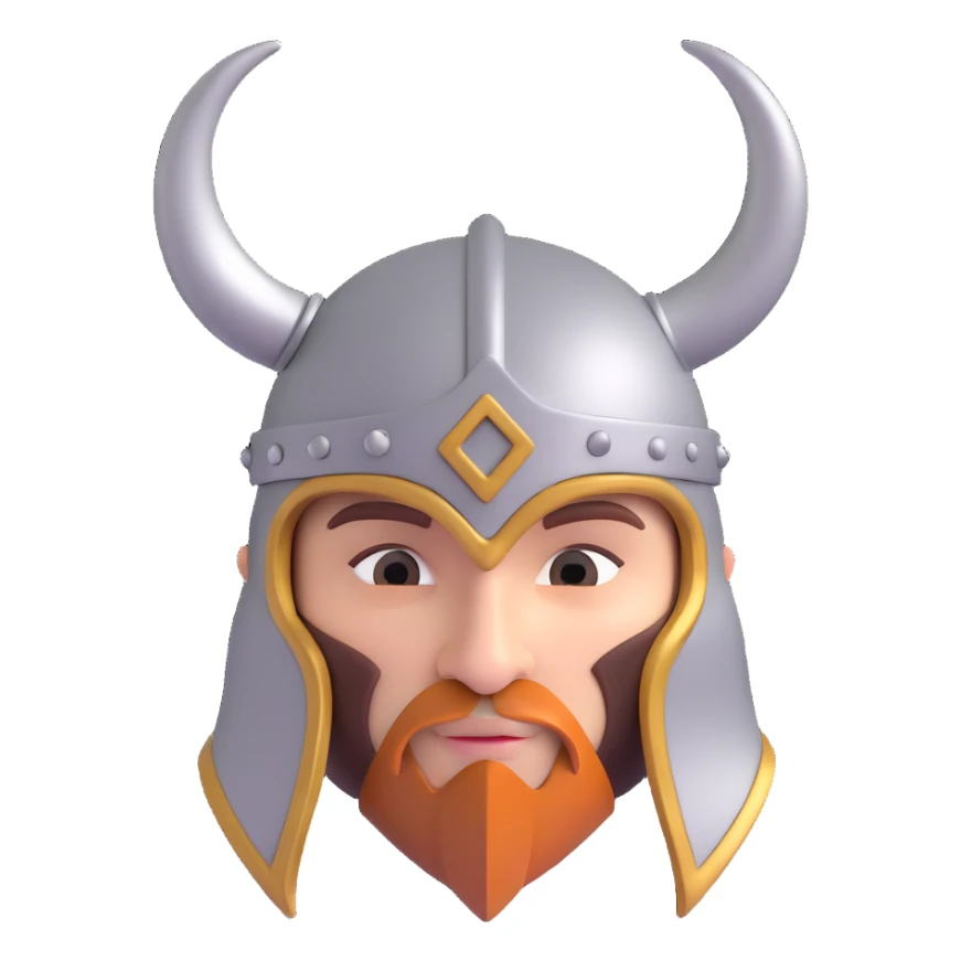 a stylized metallic viking horned helmet, no background, no person sticker