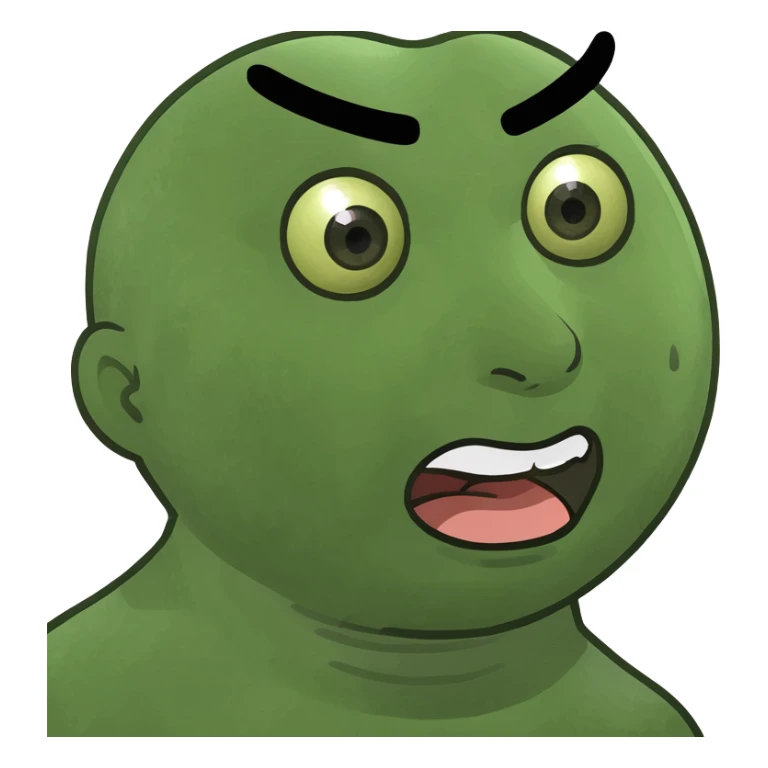 Yellow emoji shocked with low eyebrows sticker