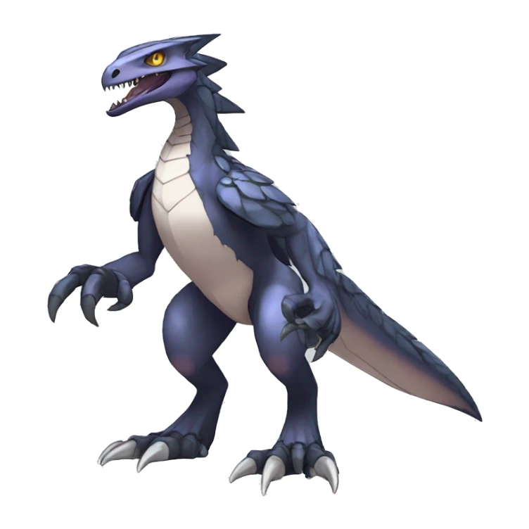  Cool Edgy Shiny Digimon-Fakemon-Raptor-Reptile full body sticker