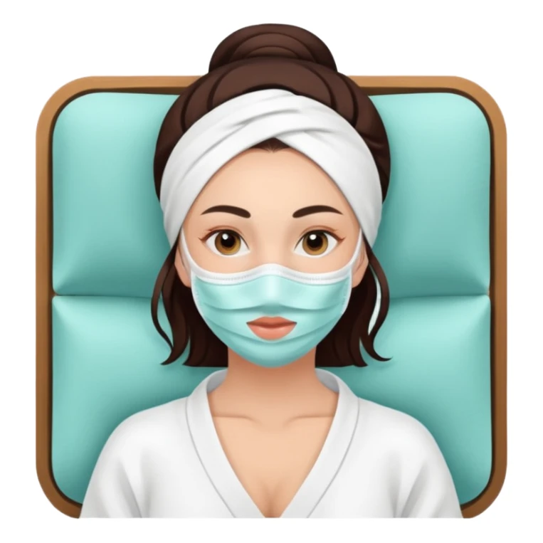Lady with face mask spa beauty full face relaxing sticker