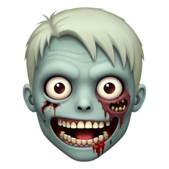  emo zombie with cuts on face and open mouth with fluid coming out of mouth sticker