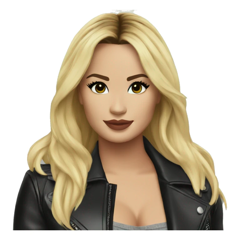 blonde Demi Lovato in leather jacket outdoors sticker