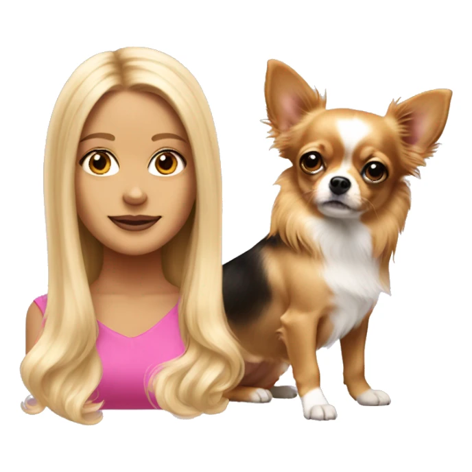 Legally blonde  long hair with chihuahua r sticker