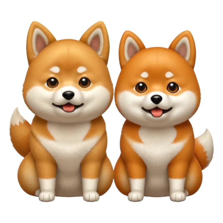 Two Shiba Inus, one is orange, the other white, visibly arguing sticker