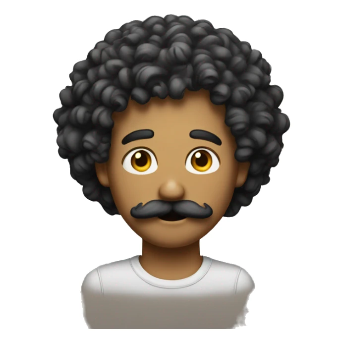 curly guy with a moustache sticker