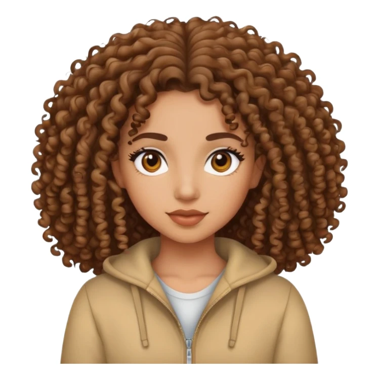 a mixed girl with 3a curly hair sticker