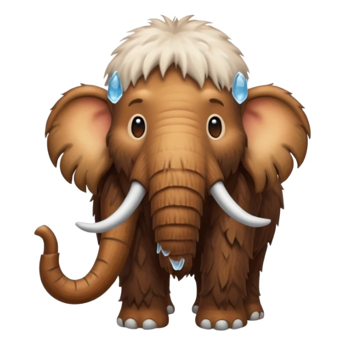 a brown Mammoth, half body, cute, Ice Age sticker