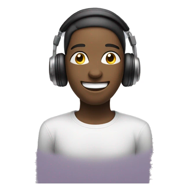 confident smile with headphones on sticker
