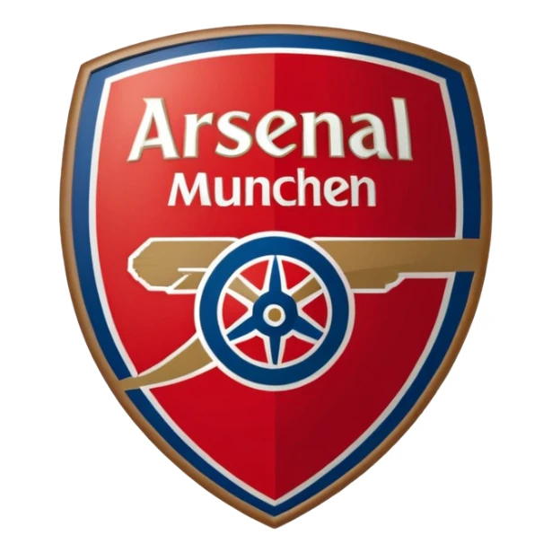A logo Shape Like Arsenal With Nams Bastard München And Colors Brown And Red In The Middle sticker