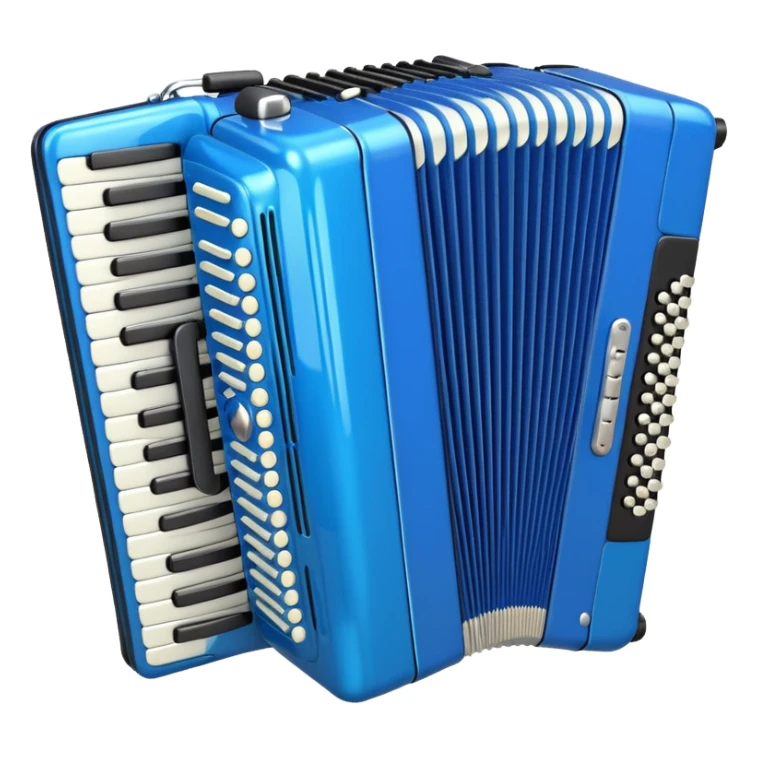 blue accordeon, 3D emoji style sticker