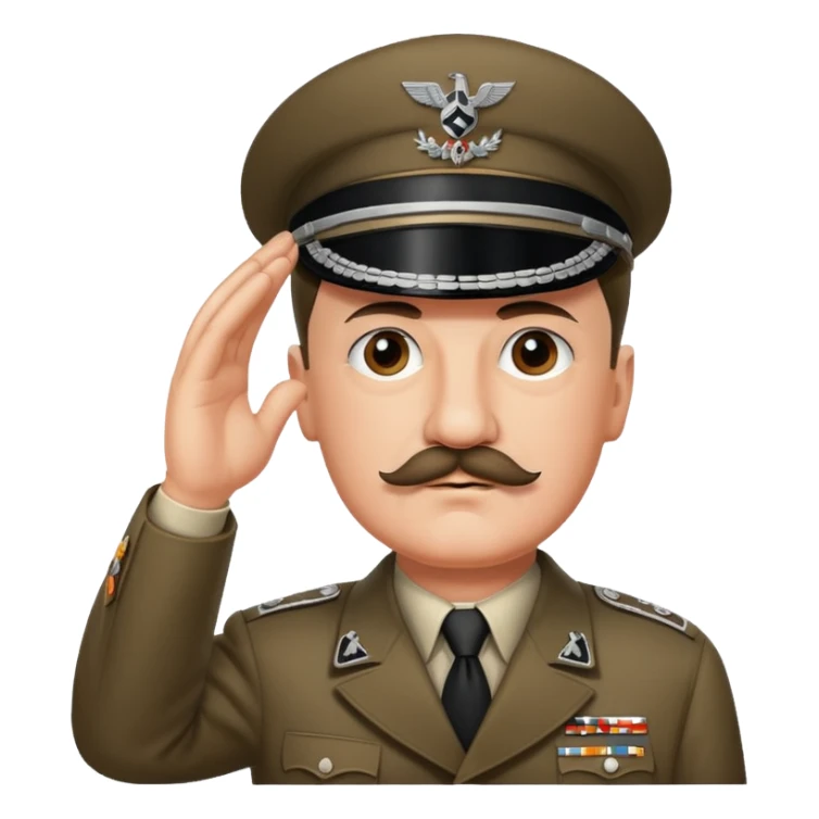 Hitler saluting nazi and smaller mustache  sticker