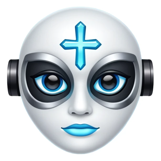 máscara de neón con cruces en los ojos sticker