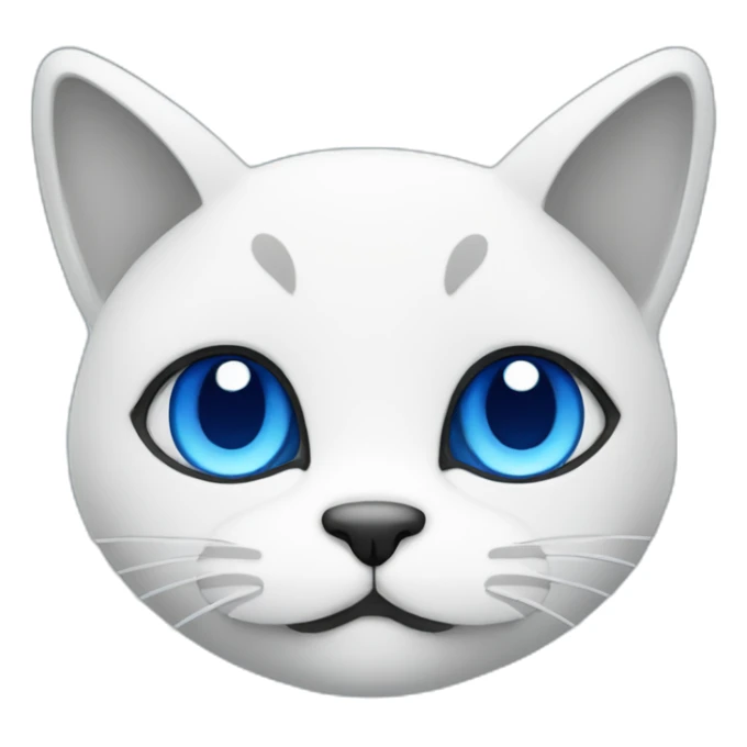 Blue simplistic sketch of a cute cat face sticker