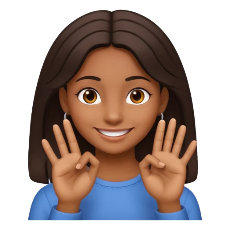 👂🏾🤏🏾 combined with a smile, girl sticker