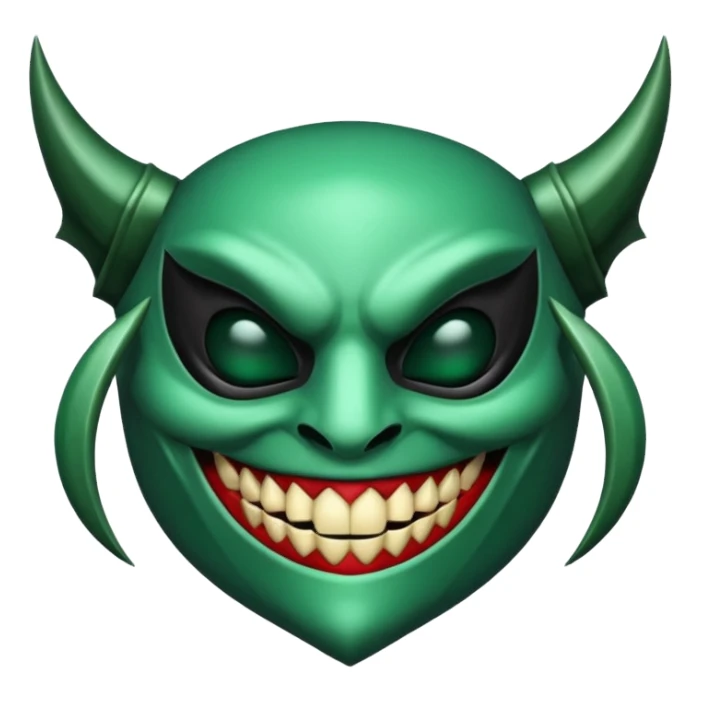 curved mask, poisonous, emerald, fang, smile sticker