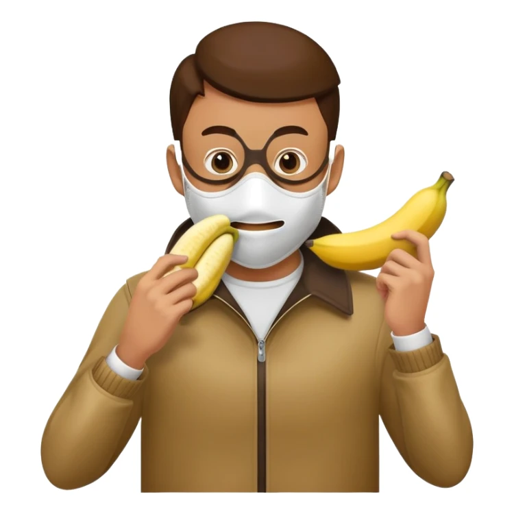 A man stealing out of a bank while eating a banana  sticker