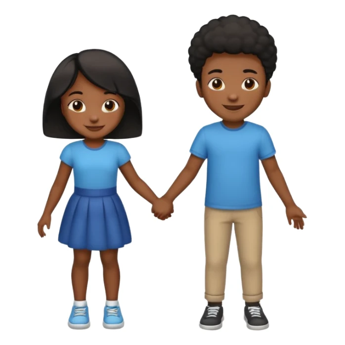 Black boy and black girl holding hands  sticker