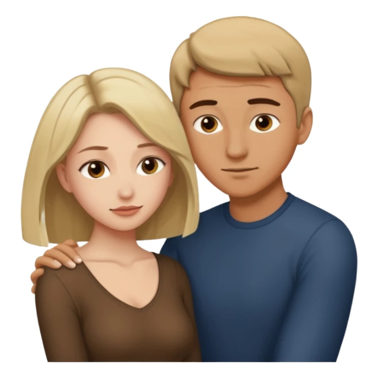 A woman bending down with a man over her sticker