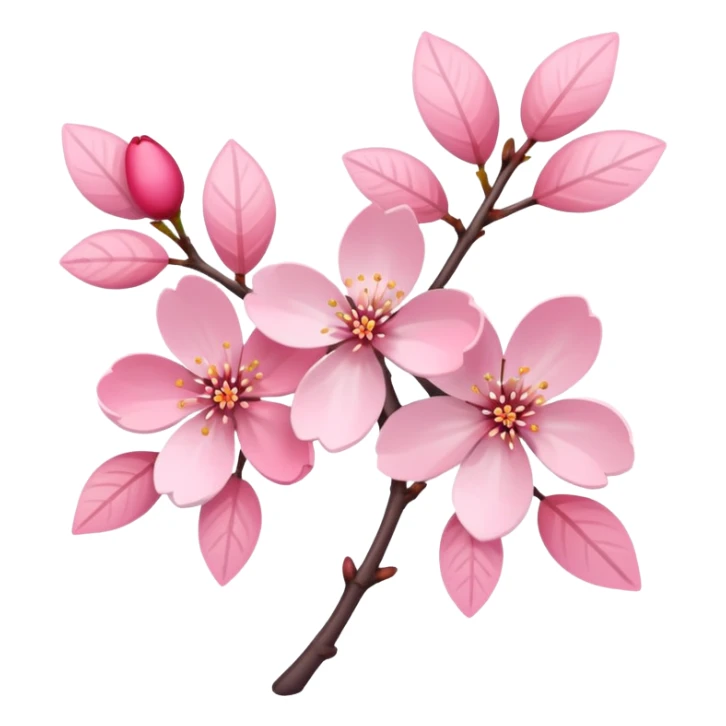 Cute Cherry blossom Cherries with pastel-colored leaves sticker