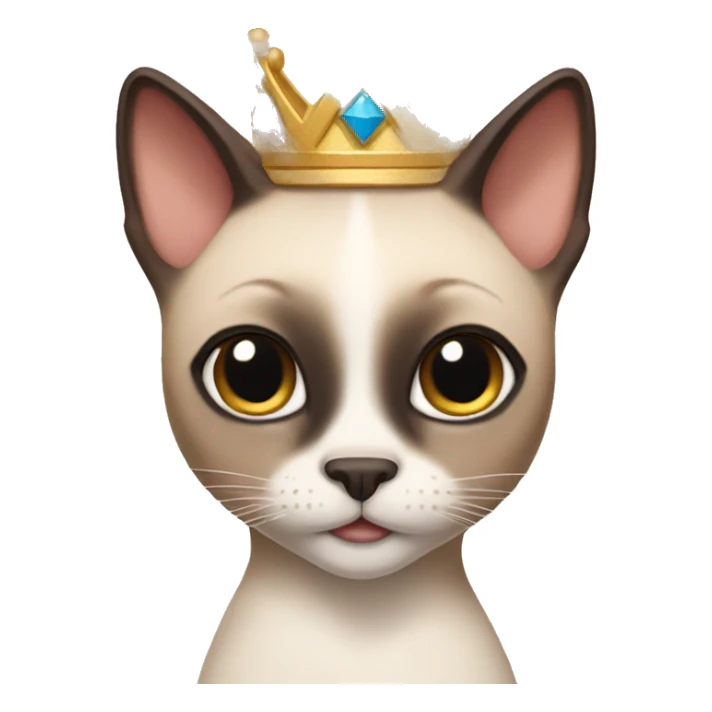 Siamese cat with a princess dress and crown  sticker