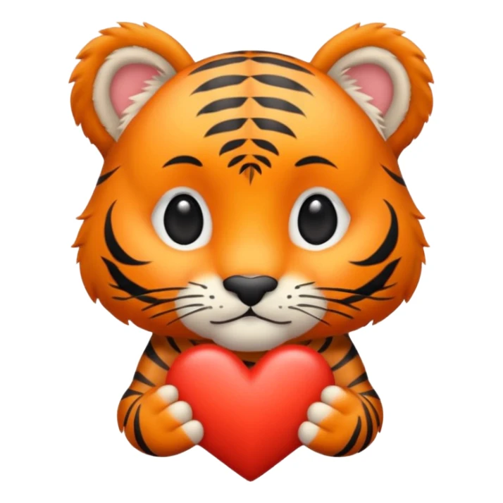 A little tiger with a heart sticker