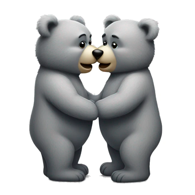realistic-grey-bears-gives-kiss sticker