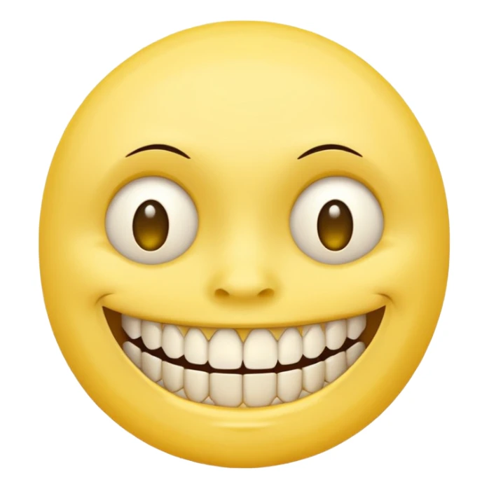 creepy smile lots of teeth built like regular yellow smile remake the second one but sad sticker