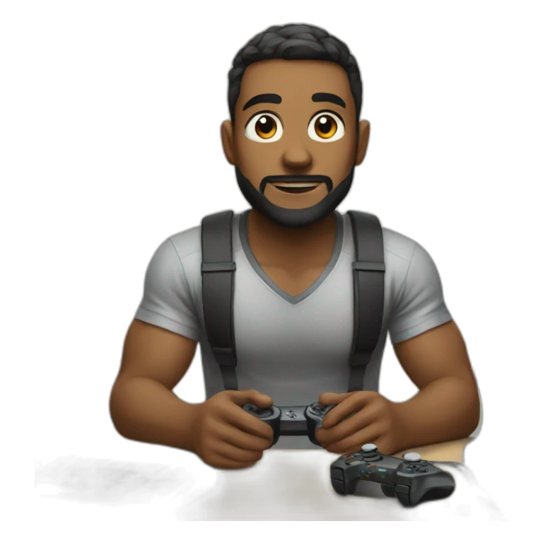 Gamer sitting at his desk sticker