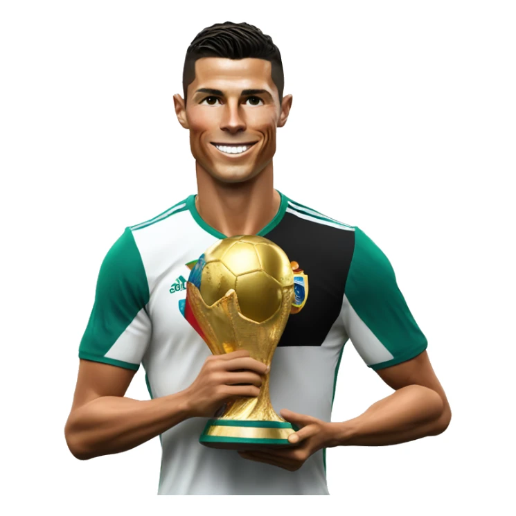 Cristiano Ronaldo con la copa del mundo sticker