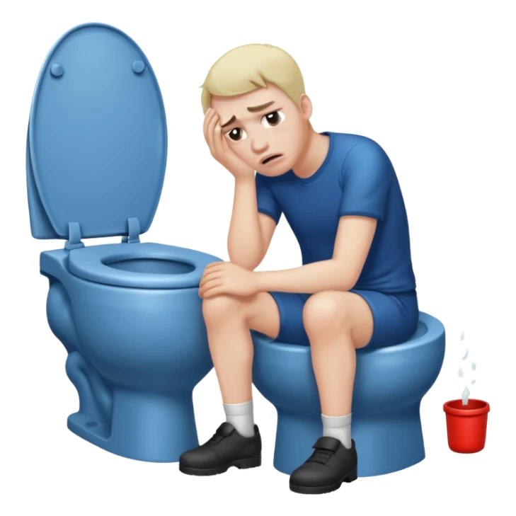 Man on toilet trying to hurry  sticker