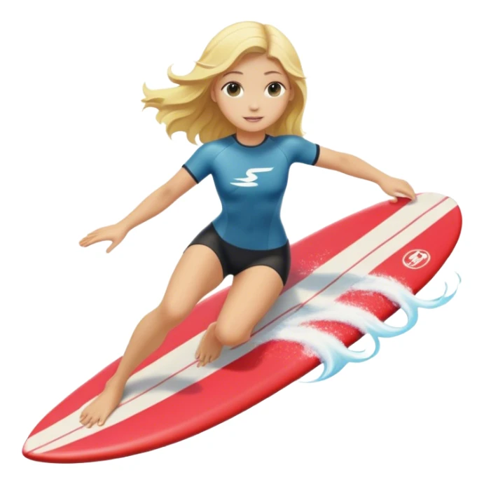 blonde girl surfing sticker