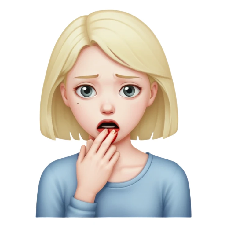 Girl choking herself emote sticker