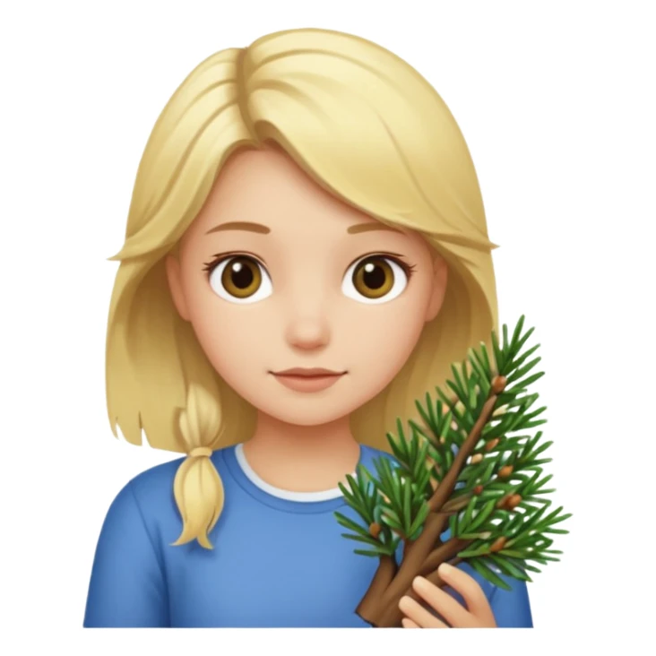 Blonde girl with small pines sticker