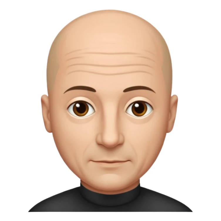 Manfredi Aliquò, Italian Actor (b.1958) with bald head sticker