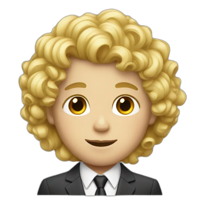 blond boy in suit curly hair sticker
