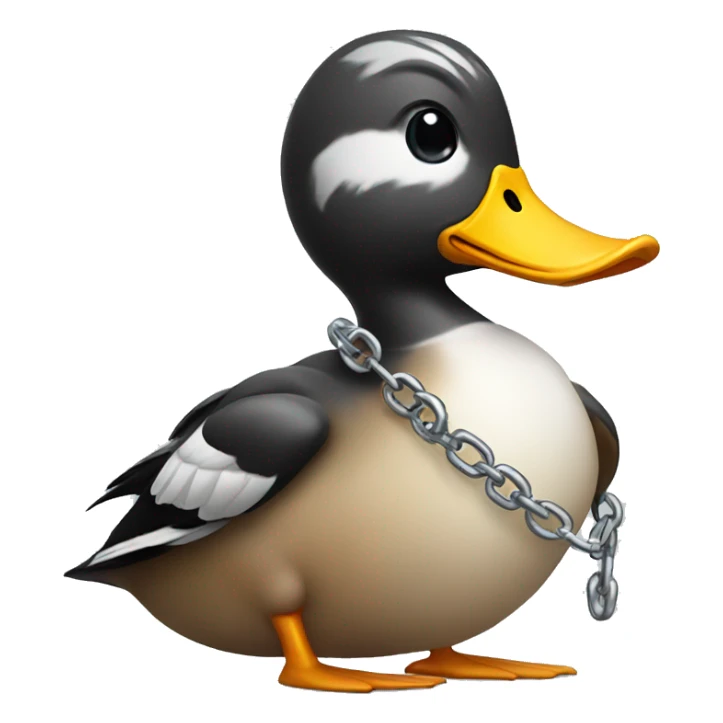 Duck wearing a chain sticker