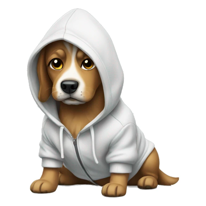 Dog a wearing a hoodie sticker