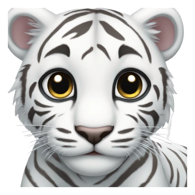 cute baby white tiger with big eyes sticker
