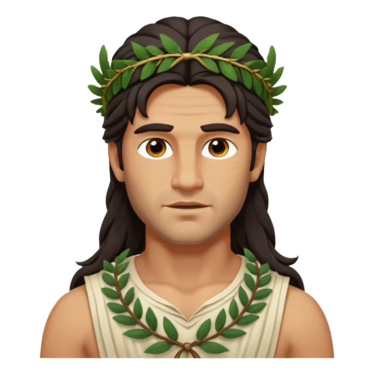 ancient greek man long dark hair sticker