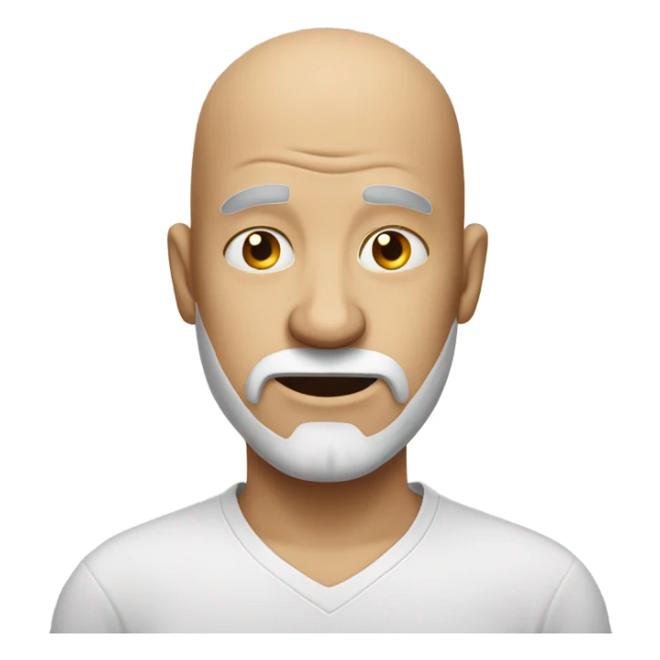 Yikes pain bald man with white goatee  sticker
