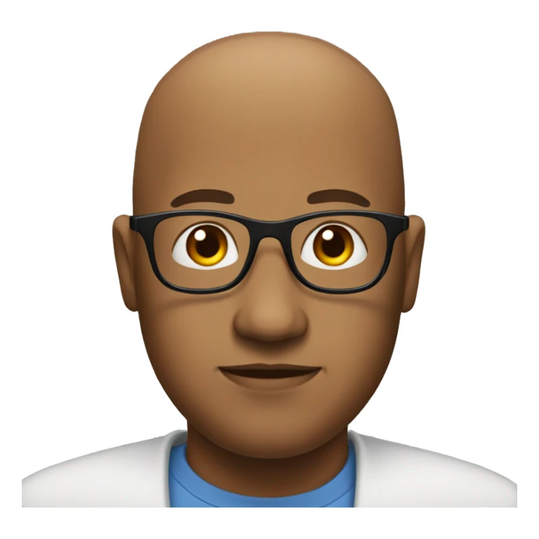 Black, male, glasses, bald, overweight sticker