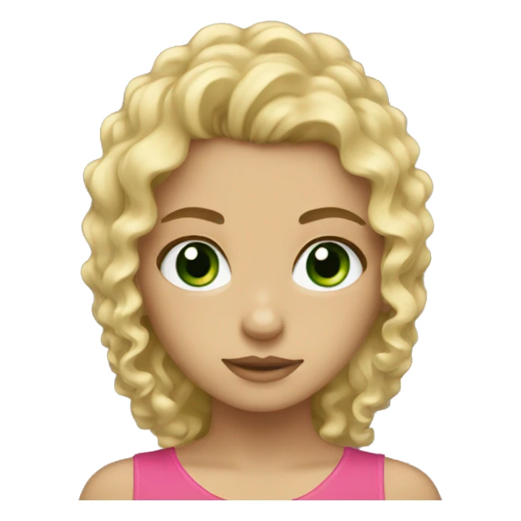 blonde curly girl with green eyes  sticker