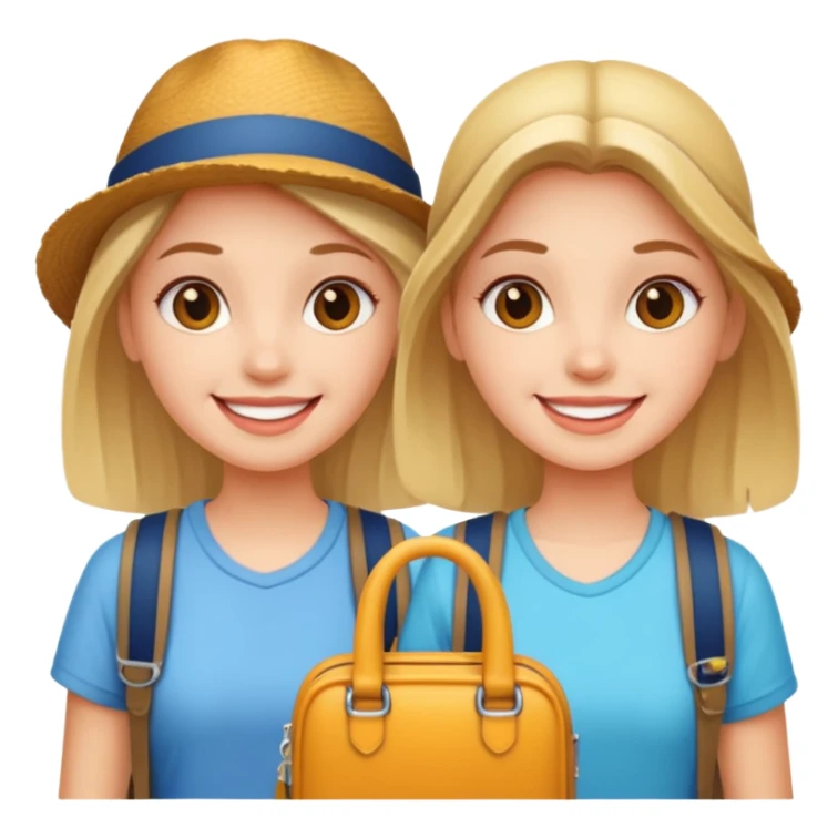 3 girls tourists sticker