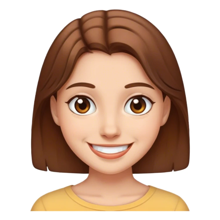 smiling girl with brown hair sticker