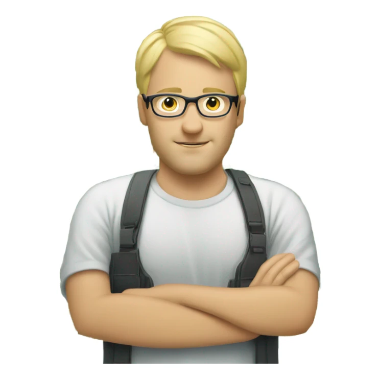 man looks, 35 specs short blond hair, european, tech nerd love pcb designing sticker