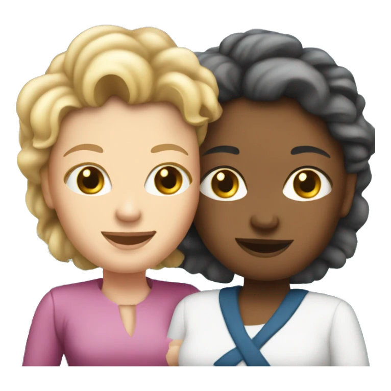White mom and white daughter on a cruise ship sticker